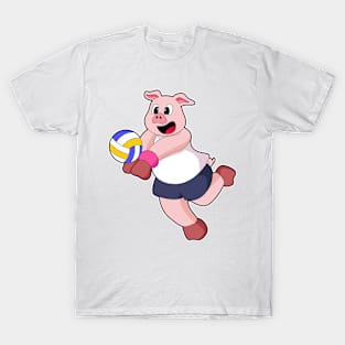 Pig at Volleyball Sports T-Shirt